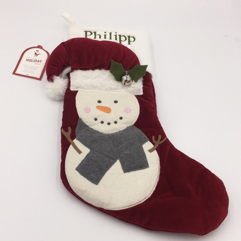 Pottery Barn Snowman Christmas Stocking “Philipp”
